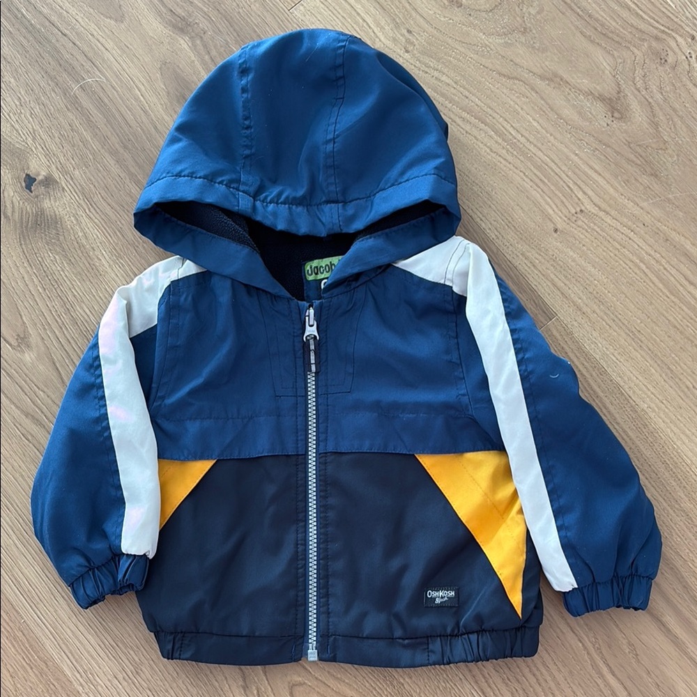 Blue and Yellow Hooded Jacket